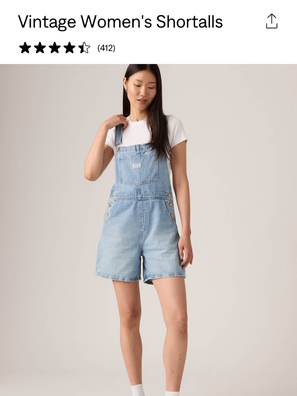 Levi's Light Blue Denim Short Overalls - Women's